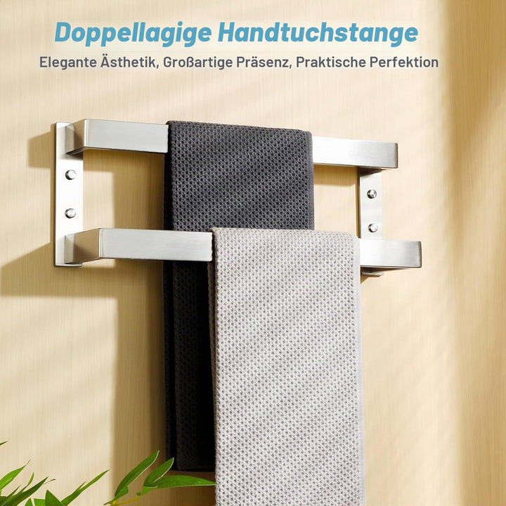 Handtuchhalter, Handtuchstangen Wandhalterung,Double-Layer Handtuchhalter, 304 Edelstahl Handtuch Ha