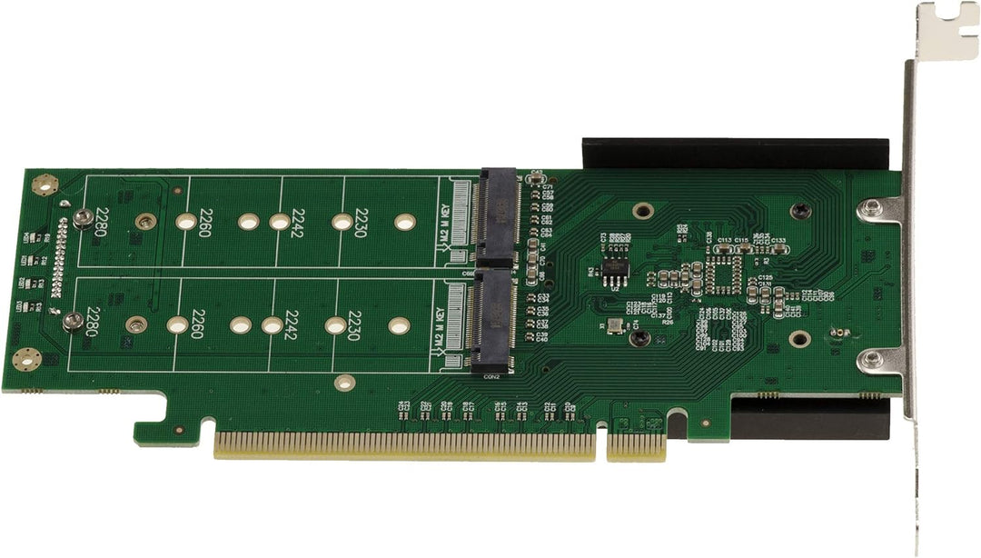 KALEA-INFORMATIQUE M2 PCIe 3.0 x16 Controller-Karte für 4 SSD M.2 NVMe M Key. High und Low Profile.