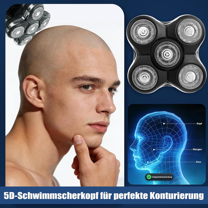 Rasierer Ersatzköpfe Kompatibel mit Balder Glatzenrasierer RX5/XR7000/XR1500, Kopfrasierer Scherkopf