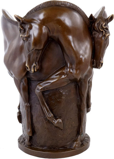 - Pferde Bronze Vase - Bronzevase - signiert Milo - Pferdevase - Pferdeskulptur - Tierfigur - Pferd