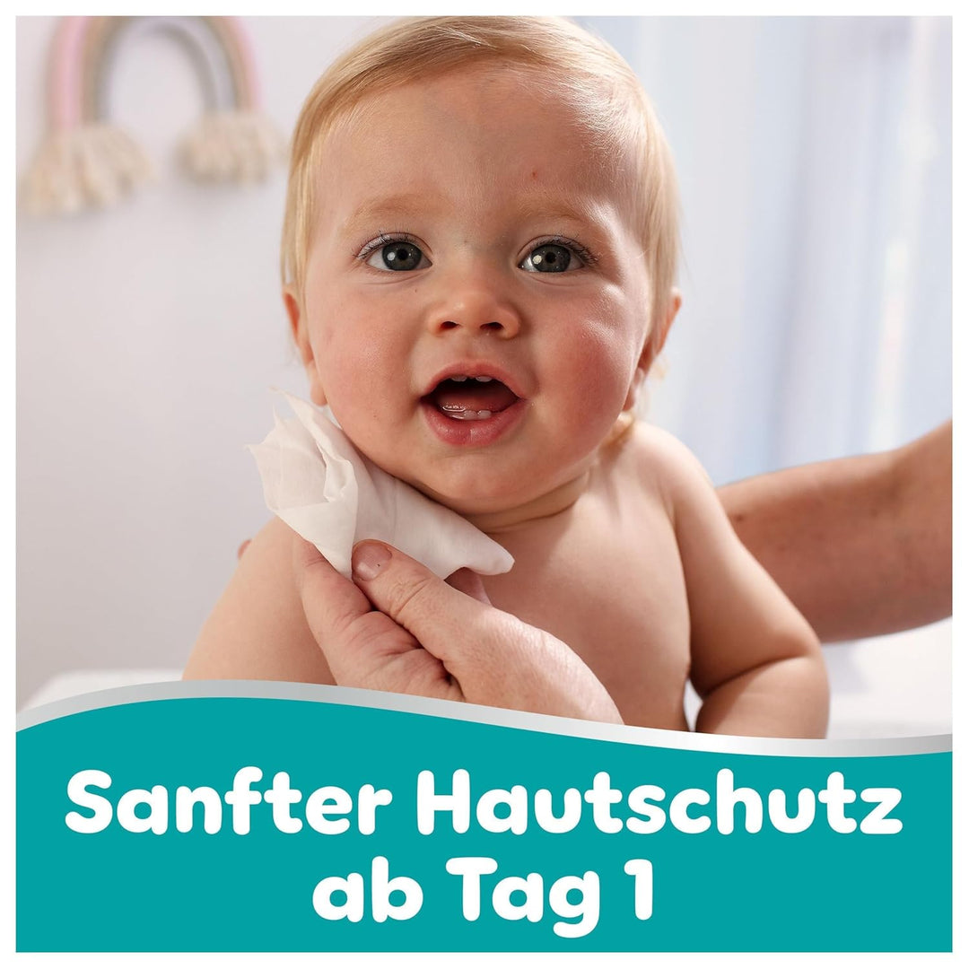Pampers 99% Water Baby-Feuchttücher, 18 Packungen mit 60 Feuchttüchern = 1080 Baby-Feuchttücher, lei