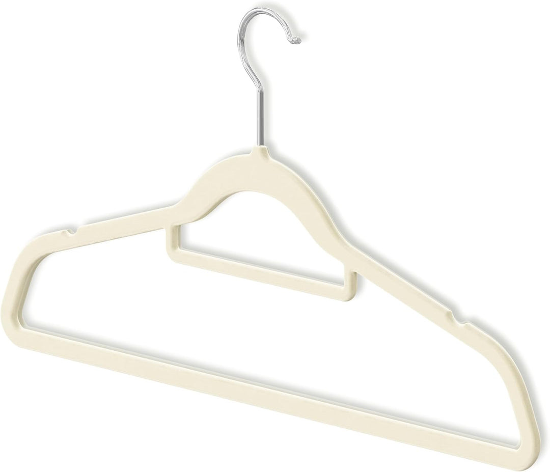 OGIVO Samt Kleiderbügel - 50er Set - rutschfest Bügel für Ihren Garderobe - kleine Stange für Krawat