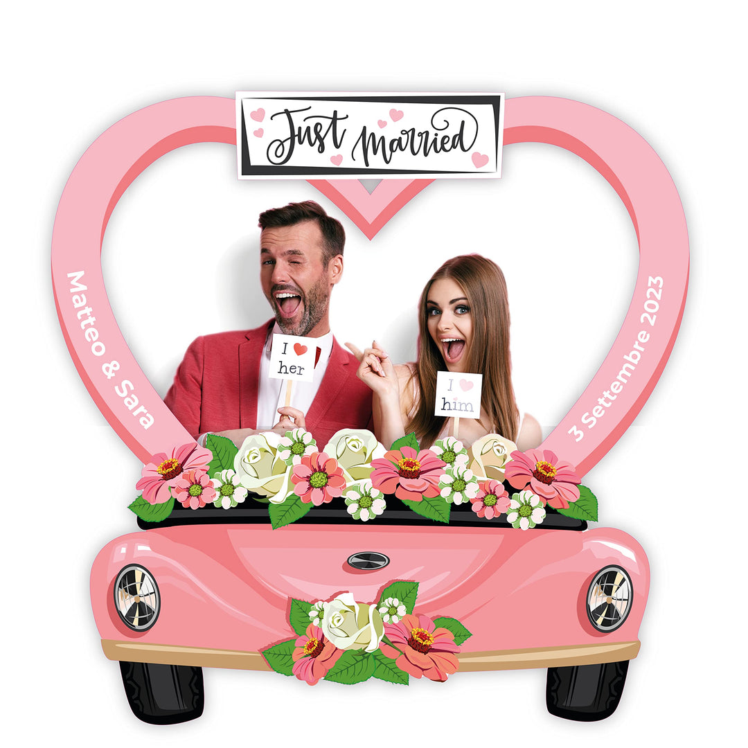 Personalisierter Selfie-Rahmen für Partys und Firmenveranstaltungen, 100 x 100 cm, Motiv: Wedding Ca