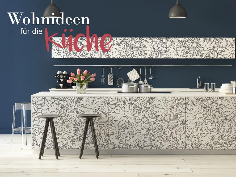 Kühlschrank Sticker I Dekoraufkleber für Kühlschranktür - Aufkleber Folie abwaschbar I Klebefolie Kü