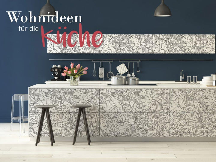 Kühlschrank Sticker I Dekoraufkleber für Kühlschranktür - Aufkleber Folie abwaschbar I Klebefolie Kü