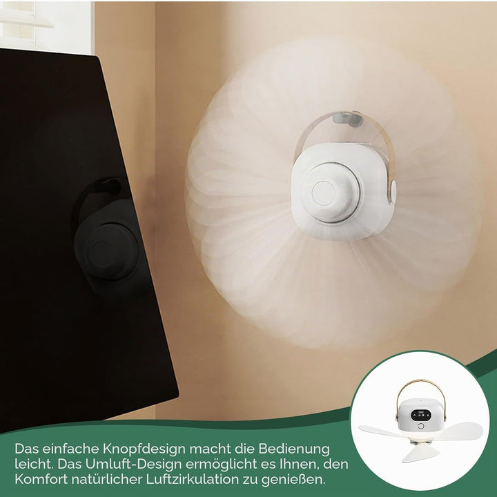 Campingventilator Tragbarer: Camping Ventilator mit Licht, Camping Licht LED Campinglampe, Wiederauf