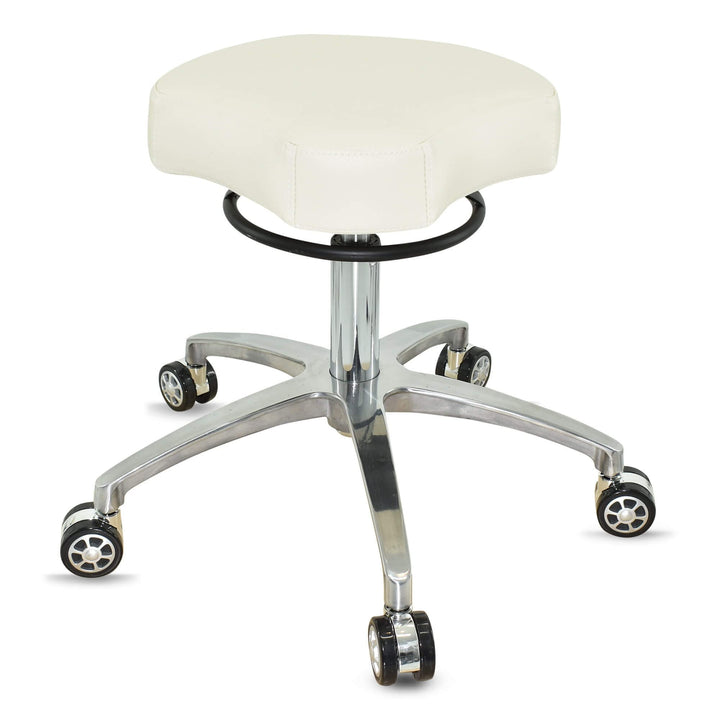 VAKON SALON - Design ergonomischer Rollhocker auf hochwertigen Rollen weiss - Höhenverstellbarer von