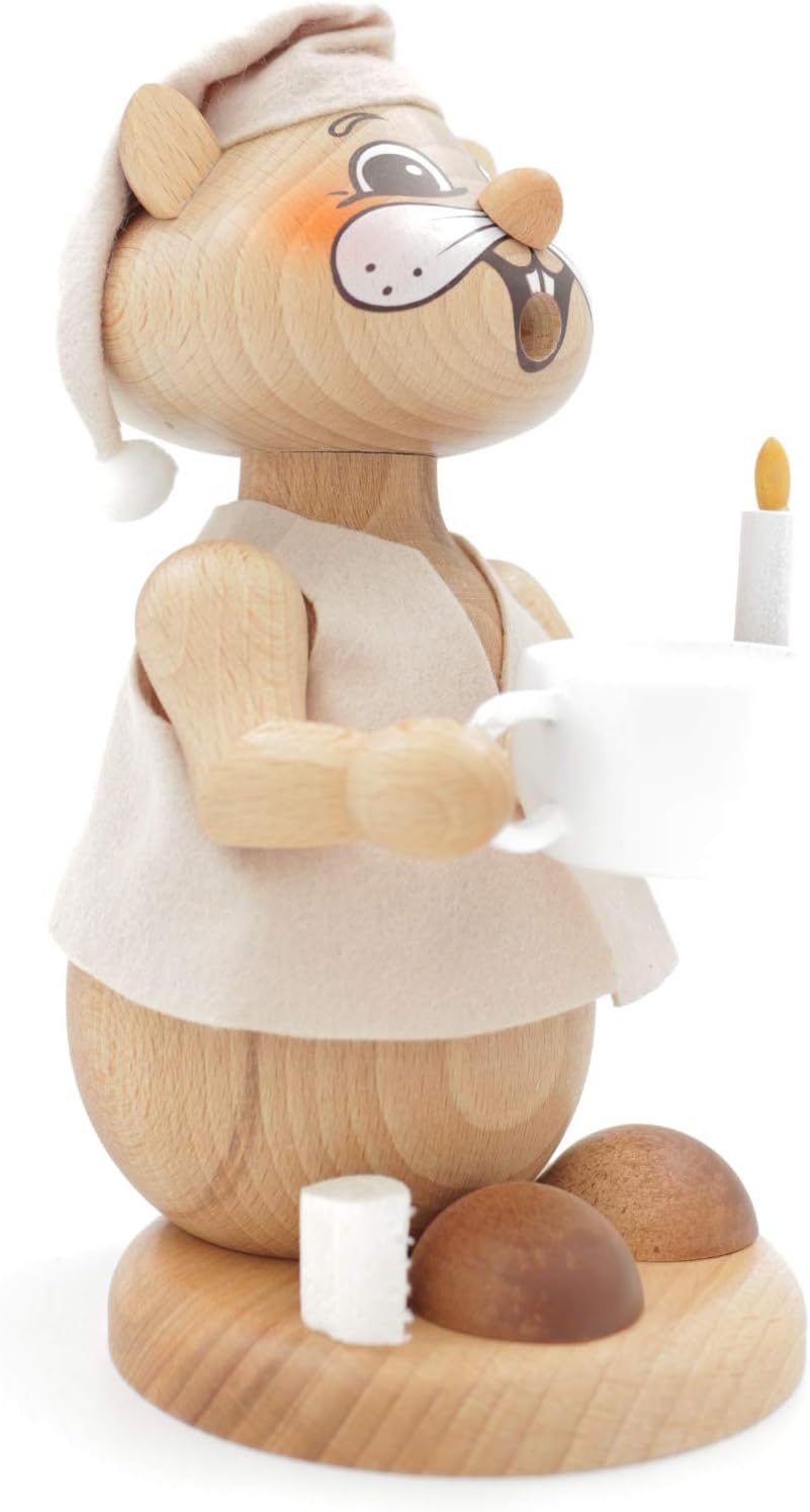 Kuhnert - Erzgebirgische Holzkunst Räuchermann Räucherfigur Hamster 19cm - Nachtwandler, Nachtwandle