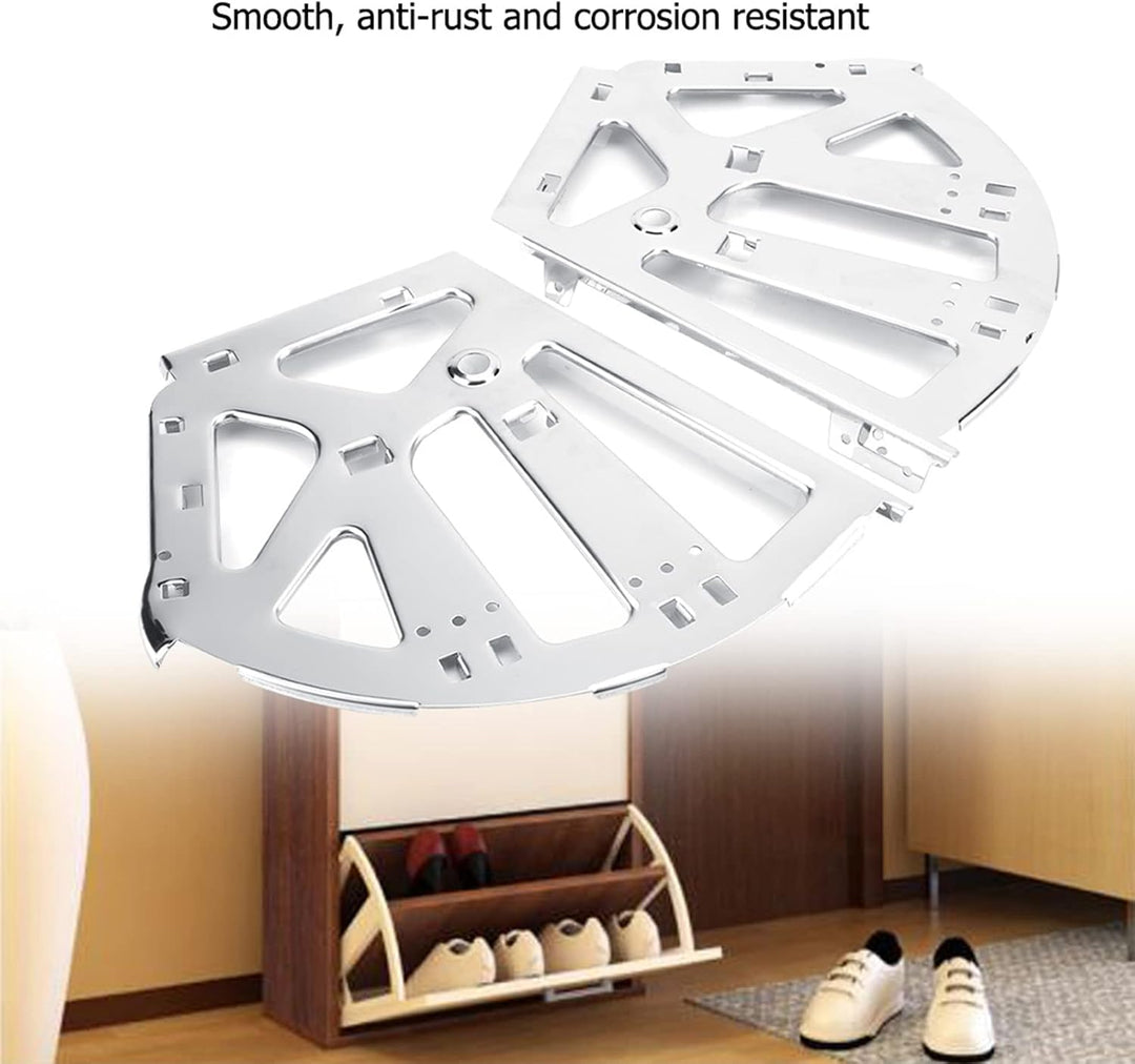 2 Stück Schuhe Scharniere, Edelstahl Schuhe Schublade Schrank Scharniere Drehen Rack Ersatz Beschläg
