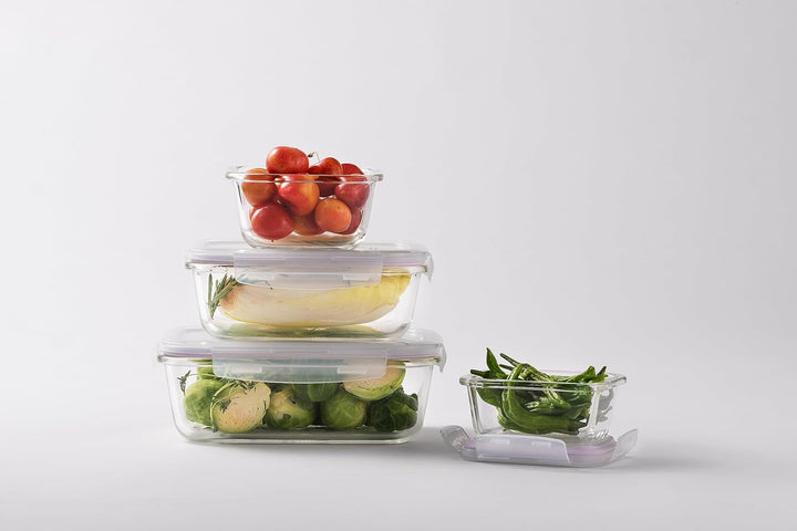 LocknLock OVEN GLASS Frischhaltedosen Glas mit Deckel | 630 ml | 175 x 130 x 64 mm | Kühlschrank, Ge
