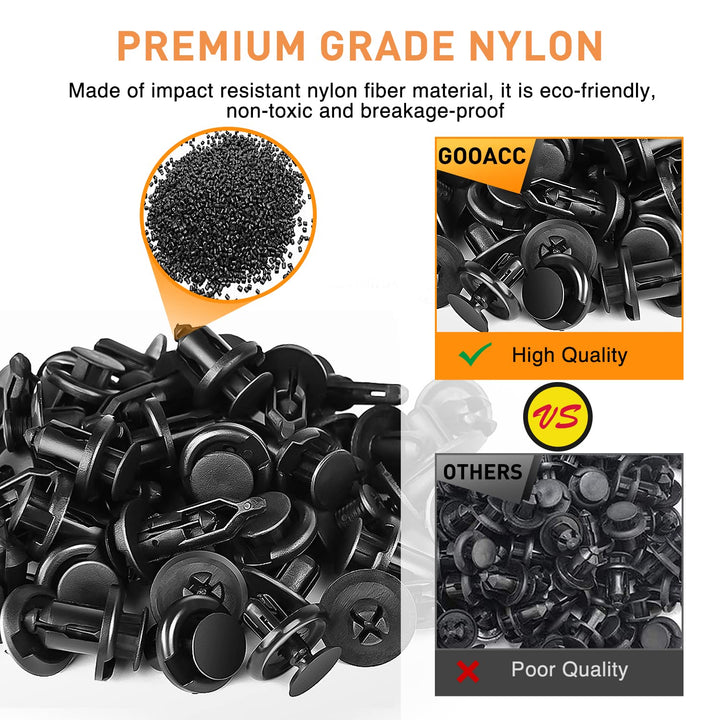 GOOACC 700 Stück Auto Push Retainer Clips Auto Fasteners Sortiment 30 Grössen Nylon Stossstange Fend