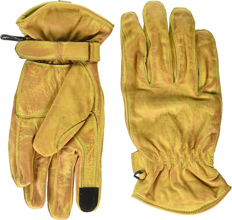 Motorradhandschuhe Leder Retro Old School Cafe Racer Chopper (XL)