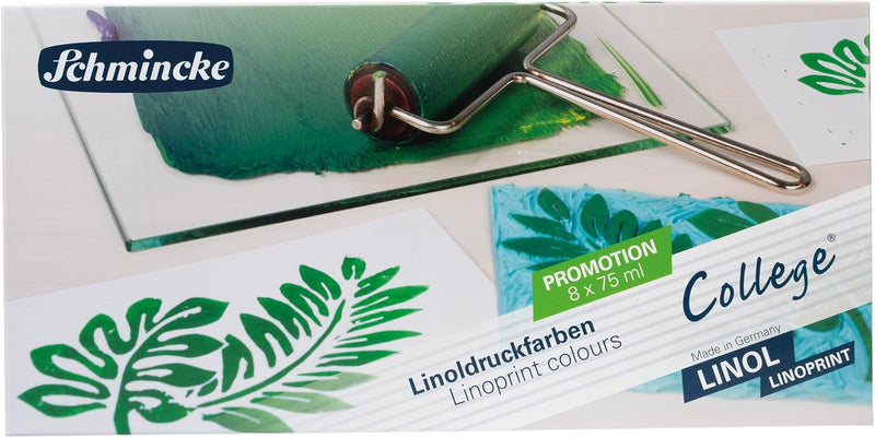 Schmincke - College® Linol, Linoldruckset mit 8 x 75 ml Tuben, 84 708 097, Künstler-Linoldruck-Farbe