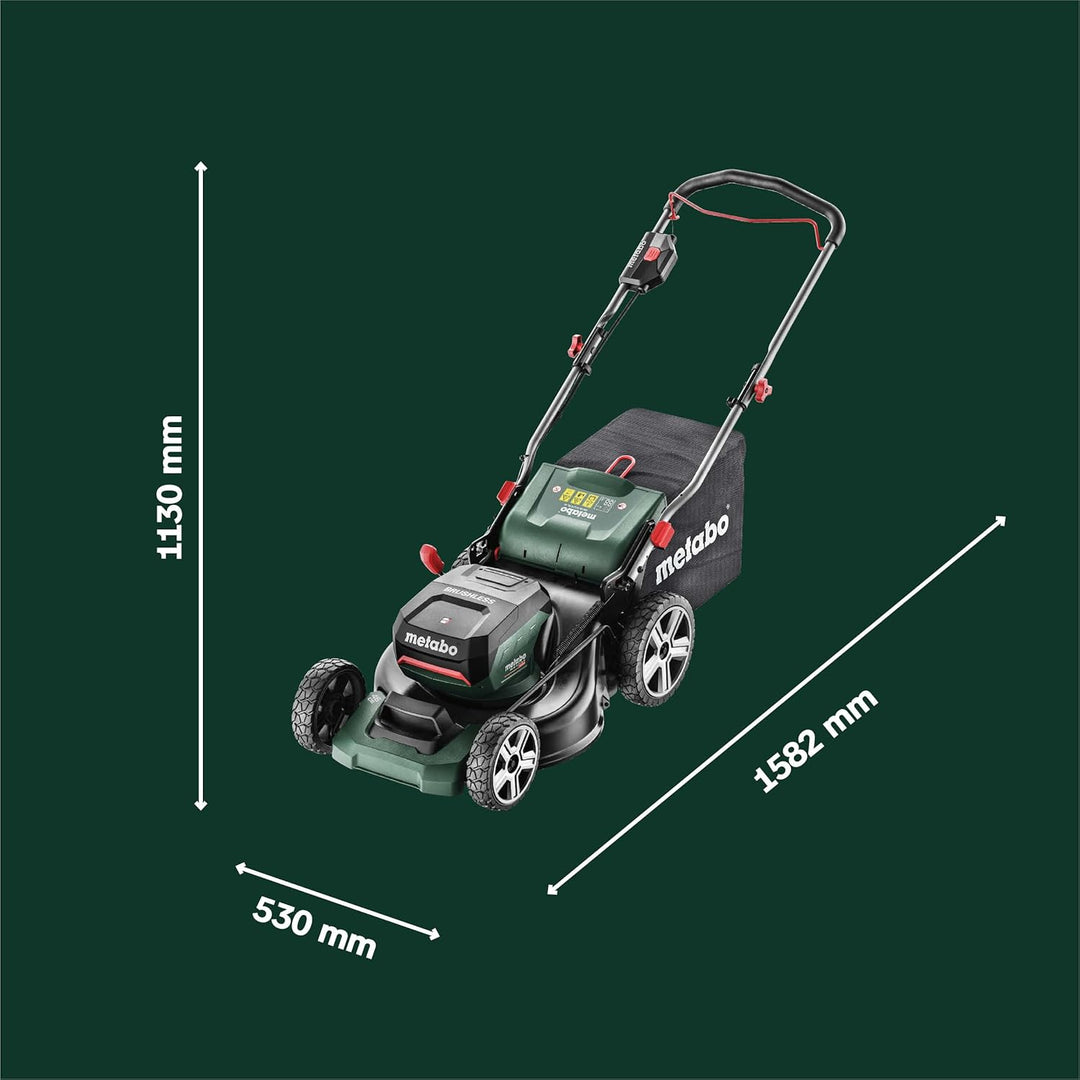 Metabo Akku-Rasenmäher mit Mulchfunktion RM 36-18 LTX BL 46 (601606650) für grosse Flächen im Garten
