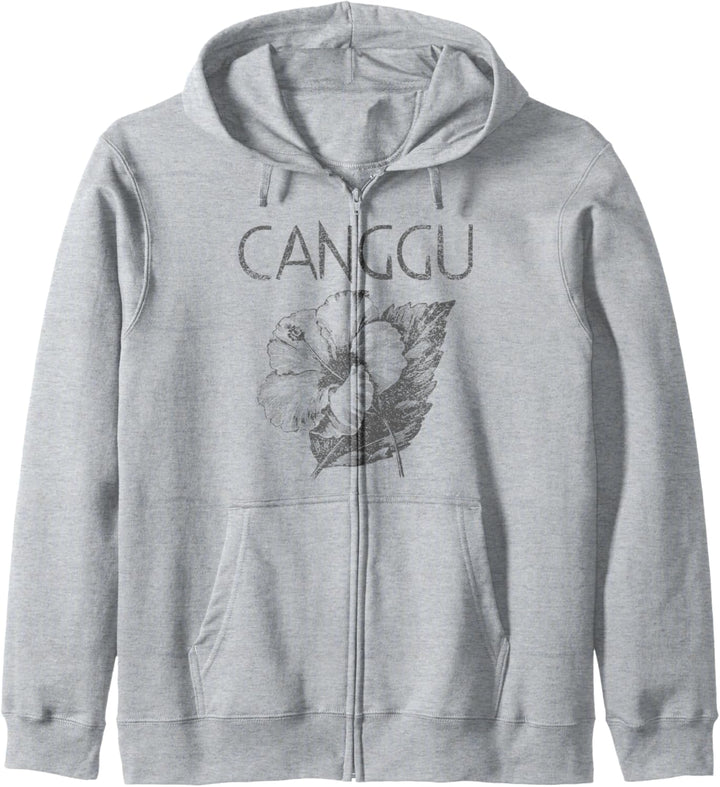 Canggu Bali Distress Tropical Flower Kapuzenjacke