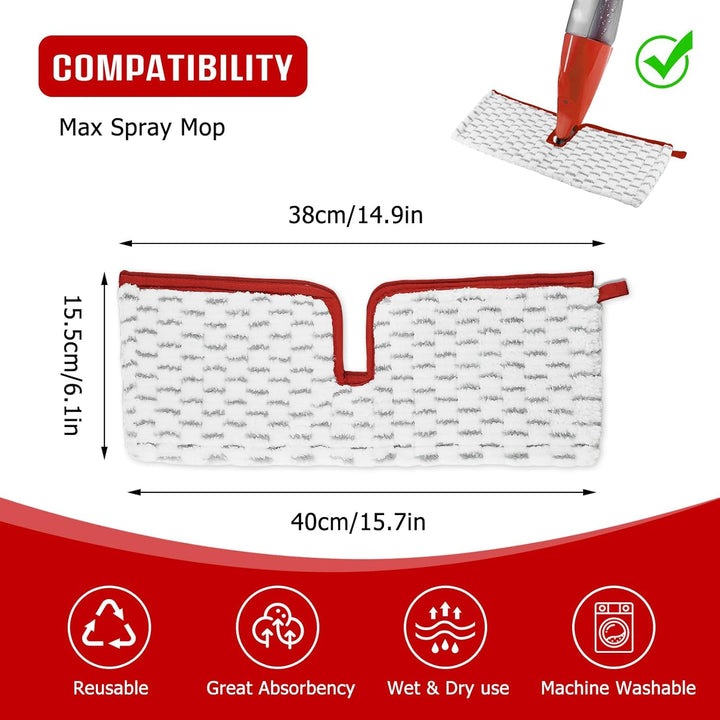5 Stück für Vileda 1-2 Spraymax Sprühwischer Ersatzbezug Microfaser Set, Wiederverwendbar für Vileda