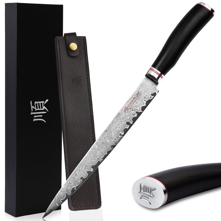 YOUSUNLONG Fleischmesser Filetiermesser Pro Sashimi-Messer 255mm - Rechtshänder - Japanischer VG10-D