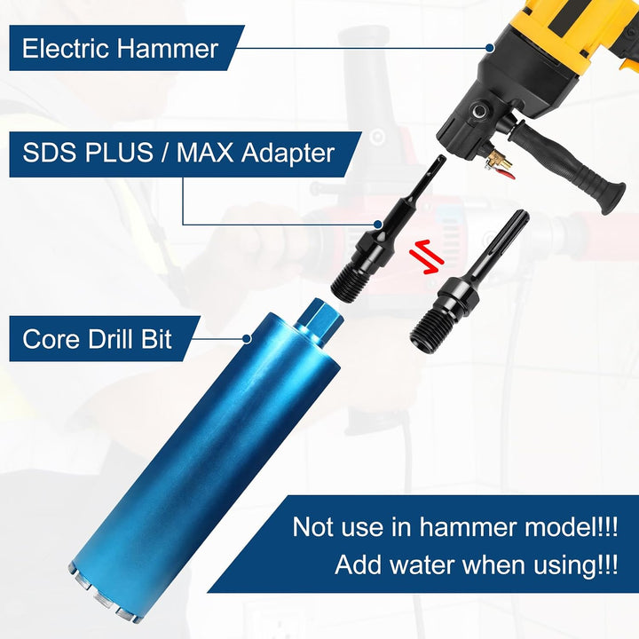 CPROSP 1¼" UNC Diamantbohrkrone ø110mm L450mm, Bohrkrone mit SDS PLUS Adapter, Laserstrahlschweissen