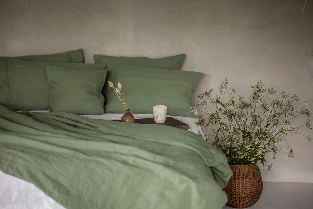 Ger3as Leinen Bettwäsche Set 100% Natur Leinen Stonewashed, Naturfaser Leinen, mit Hotelverschluss (