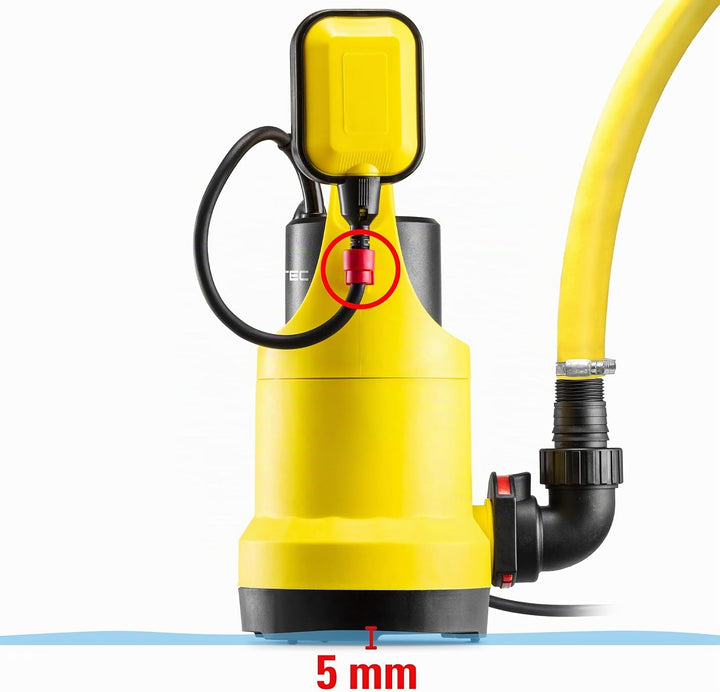 TROTEC Klarwasser-Tauchpumpe TWP 7506 E IPX8 Schutzart, 750 W, 13.000 l/h Förderleistung, Flachabsau
