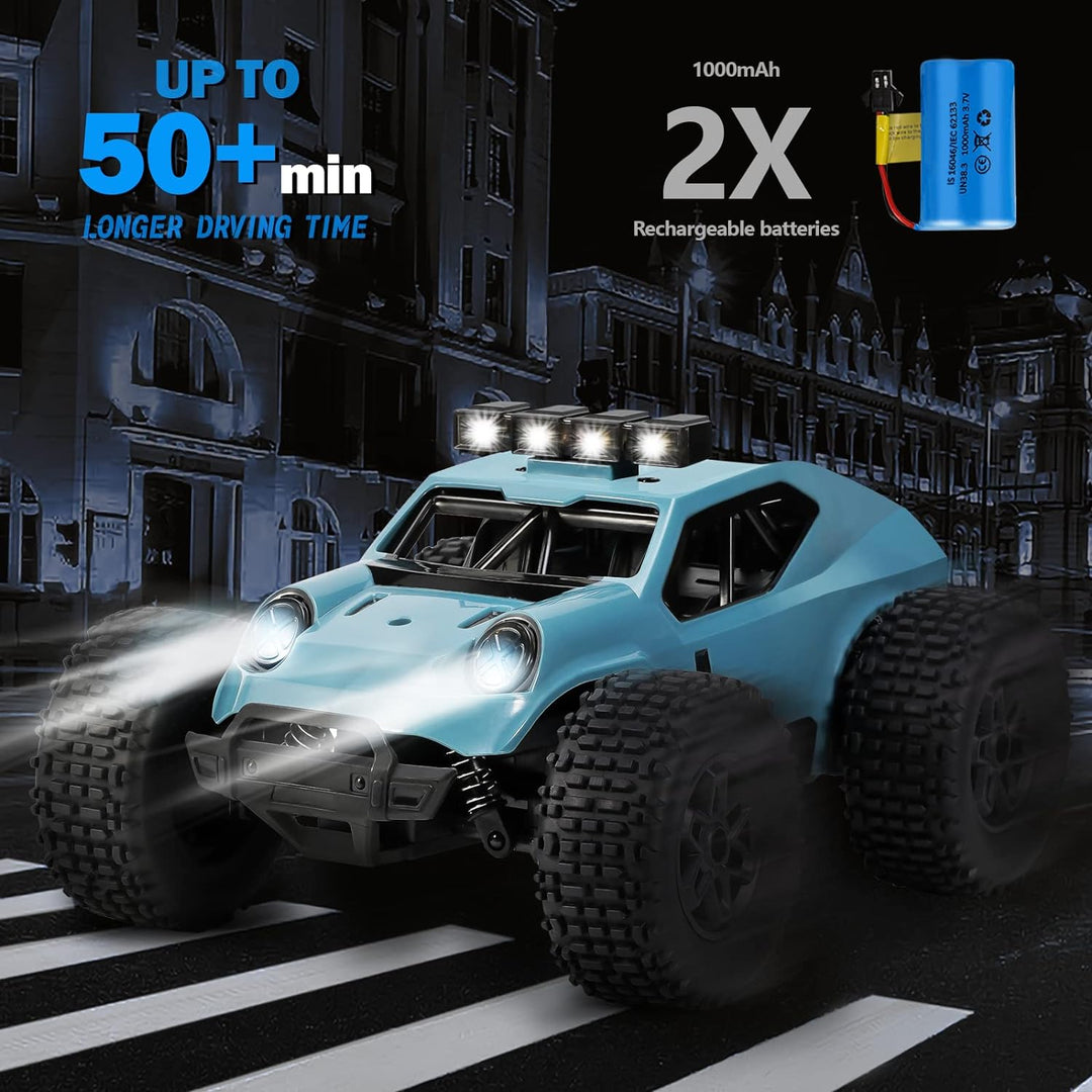 Kizeefun Ferngesteuertes Auto, 2.4Ghz 1/20 RC Auto Geländewagen 20 km/h Alle Gelände, Elektrisches S
