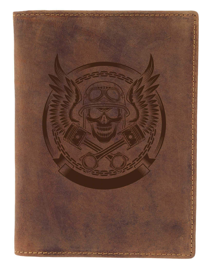 Greenburry Vintage Biker-Ausweismappe - Leder Ausweis-Etui für Biker - 16,5x12x1 cm