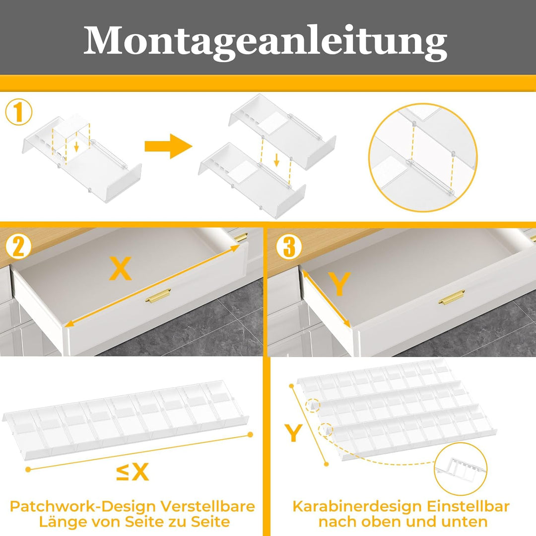 Famhap Gewürz Organizer Schublade, 36 Stück Patchworkable Gewürzregal Schublade, Küchen Organizer sc