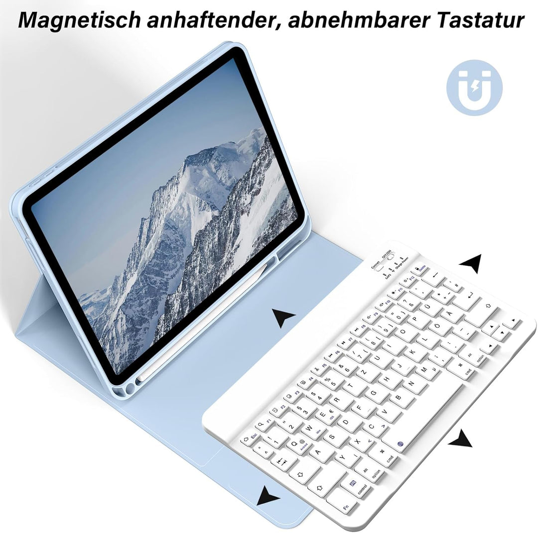 SZPSGC Hülle mit Tastatur für iPad A16 11. /10.Generation 11/10,9 Zoll 2025/2022, Magnetisches Anti-