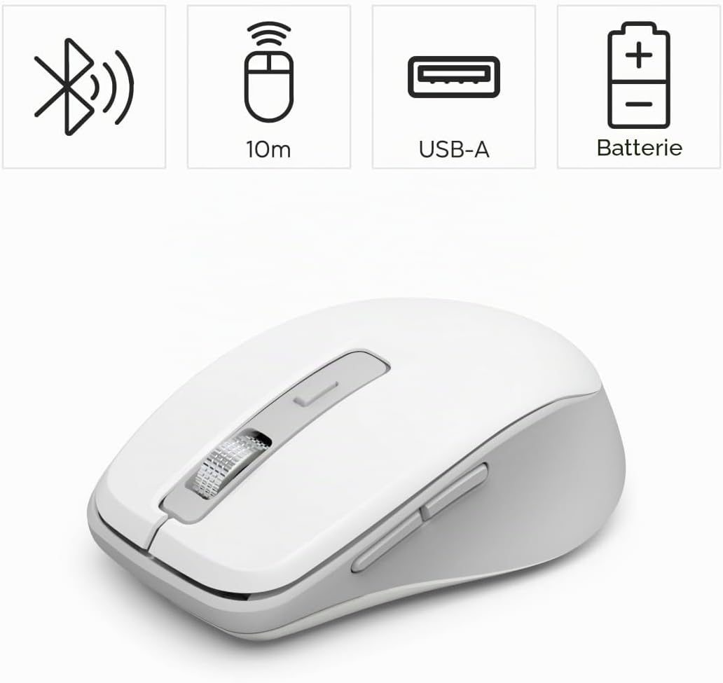 Hama Maus kabellos, Bluetooth/Funk (Multi Device, optische Bluetooth Maus ohne Klickgeräusch, Funkma