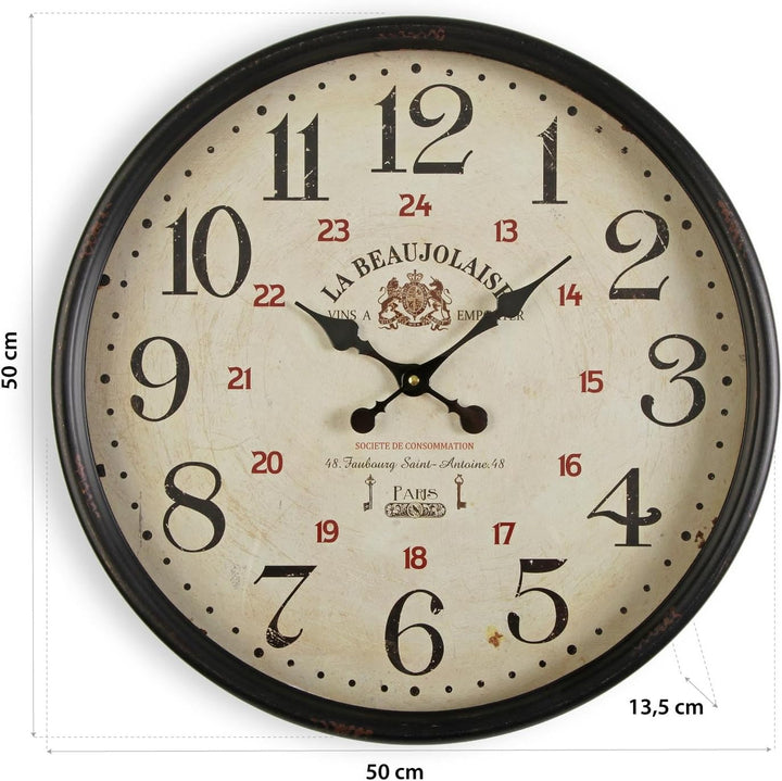 Versa Beaujolaise Dekorative Wanduhr für die Küche, das Wohnzimmer, Esszimmer oder Schlafzimmer, Mas