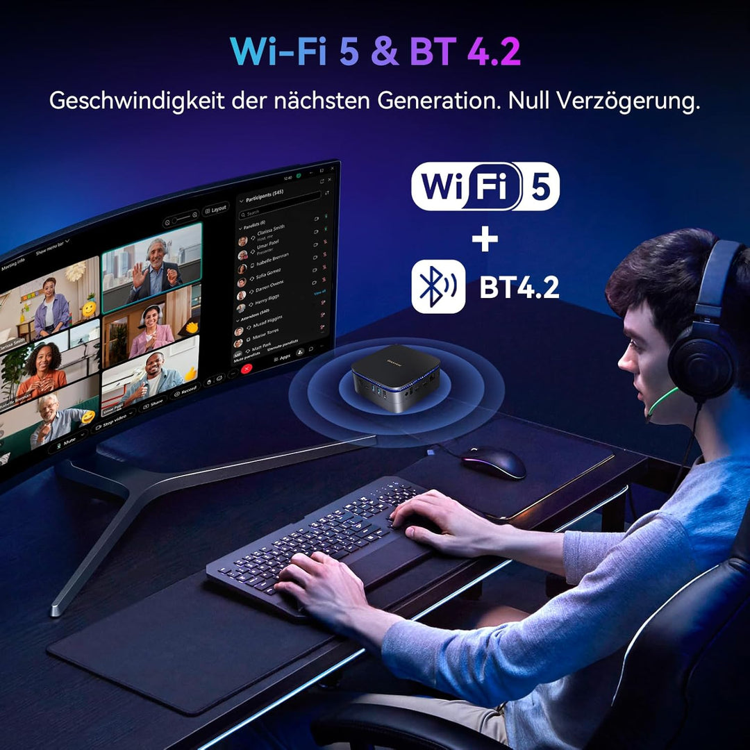 Blackview MP60 Mini PC W-11 Pro,Intel Twin Lake N150 (Aufgerüstet N100, bis zu 3.60 GHz), 16GB RAM 1