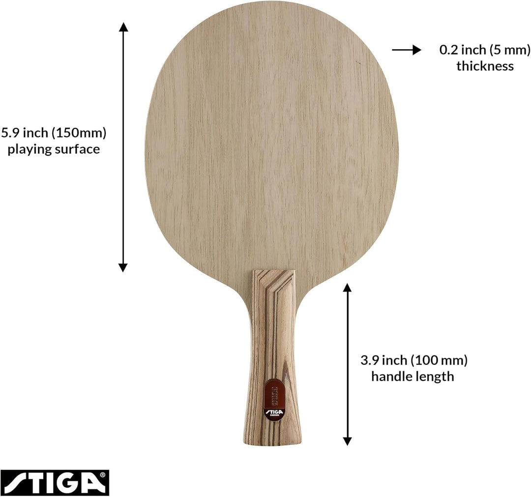 STIGA Tischtennisholz Pure - Professionelles Offensives Tischtennis Holz Blade – 7 Schichten reines