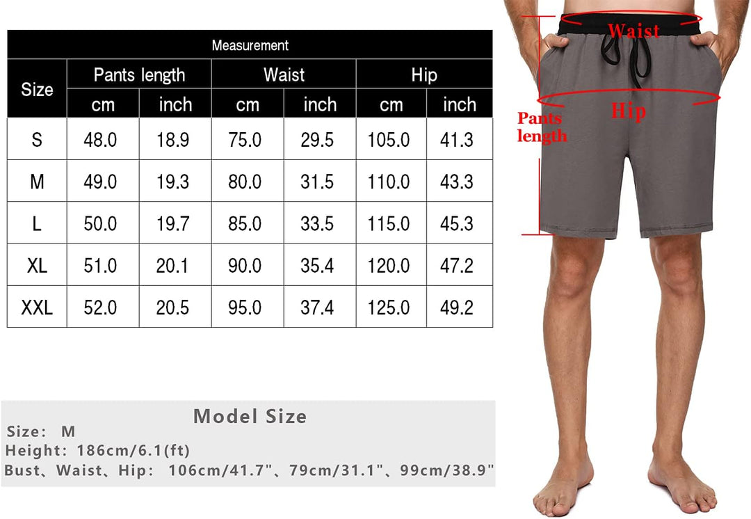 Nieery Schlafanzughose Herren kurz Pyjamhose Männer Schlafhose aus Baumwolle Nachtwäsche Pyjamshorts