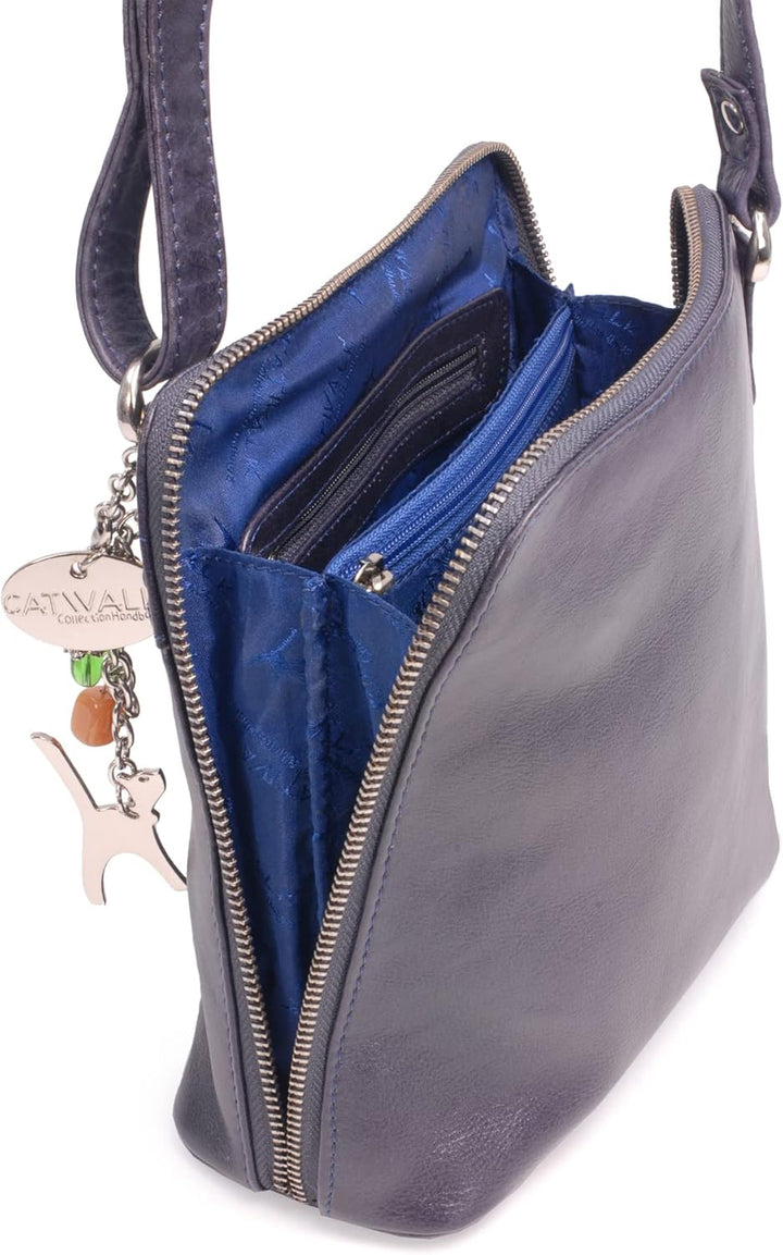 Catwalk Collection Handbags - Damen Leder Umhängetasche - Crossbody Bag/Handtasche Mittelgross - Ver