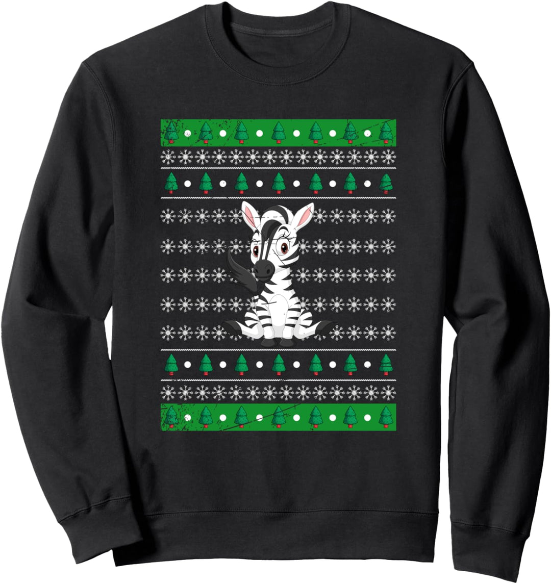 Weihnachten Geschenk Afrika Tier Ugly Christmas Zebra Sweatshirt