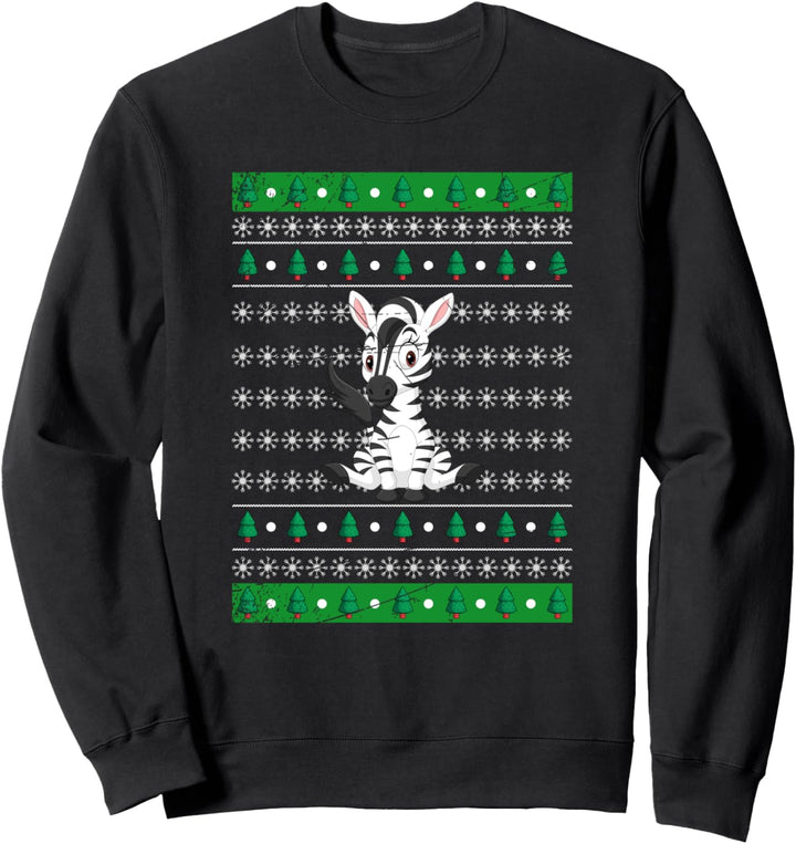 Weihnachten Geschenk Afrika Tier Ugly Christmas Zebra Sweatshirt