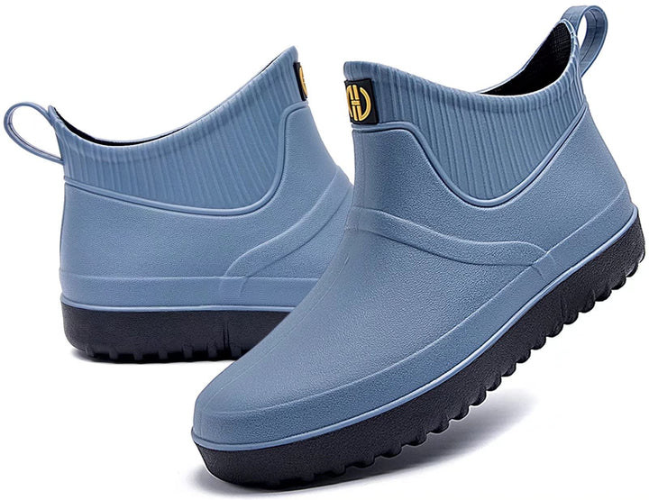 GURGER Herren Gummistiefel Kurz Wasserdicht Rutschfest Stadt Regenstiefel 40 EU Blau A1, 40 EU Blau