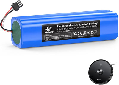 melasta 14.4V Li-Ion 5200 mAh Ersatz Akku Batterie für Proscenic M7 M8 Pro/Lydsto R1 / Uoni V980 Plu