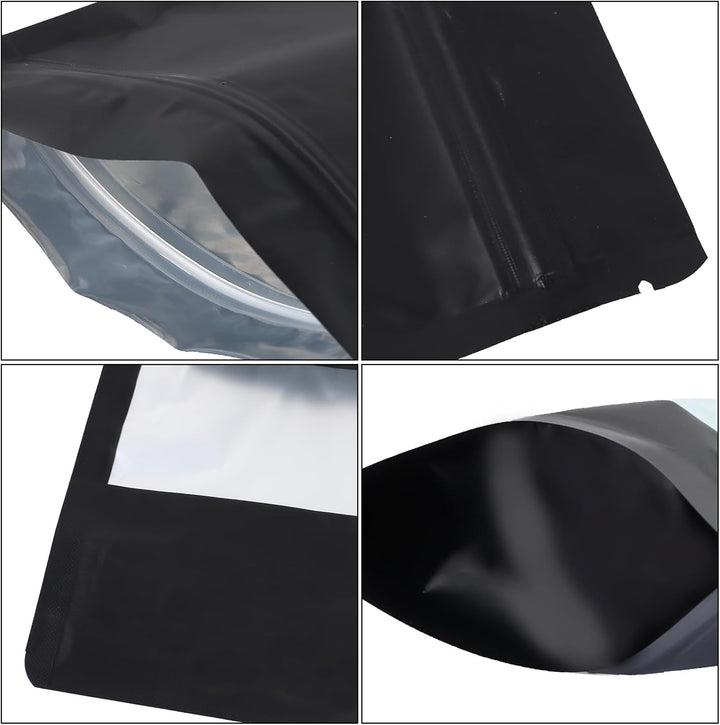 MIVIDE 100 Stück Mylar Beutel 16 x 24 cm, Zip Aluminium Folien Mylar Beutel, Wiederverschliessbare S