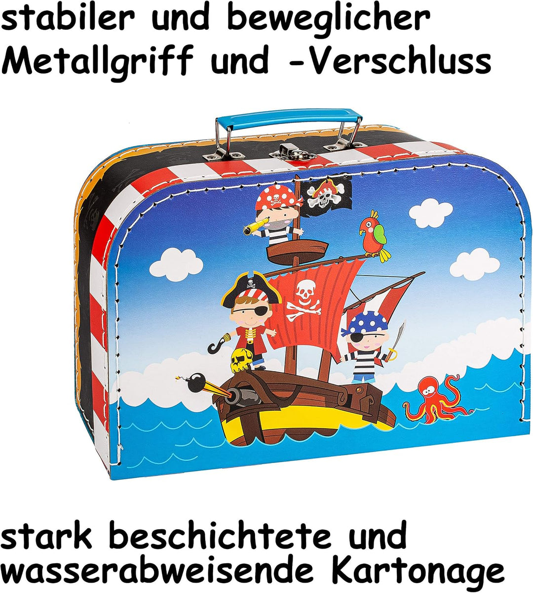 alles-meine.de GmbH Koffer/Kinderkoffer - GROss - Pirat &amp; Piratenschiff - inkl. Name - 29 cm - ideal