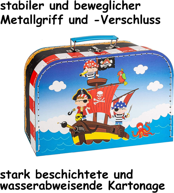 alles-meine.de GmbH Koffer/Kinderkoffer - GROss - Pirat &amp; Piratenschiff - inkl. Name - 29 cm - ideal