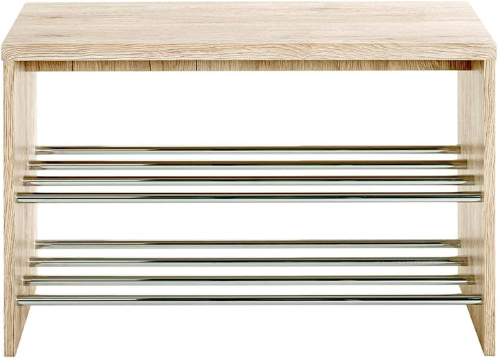 HAKU Möbel Bank, eiche San Remo-chrom, 81 x 30 x 55 B 81 x T 30 x H 55 Eiche San Remo-chrom, B 81 x