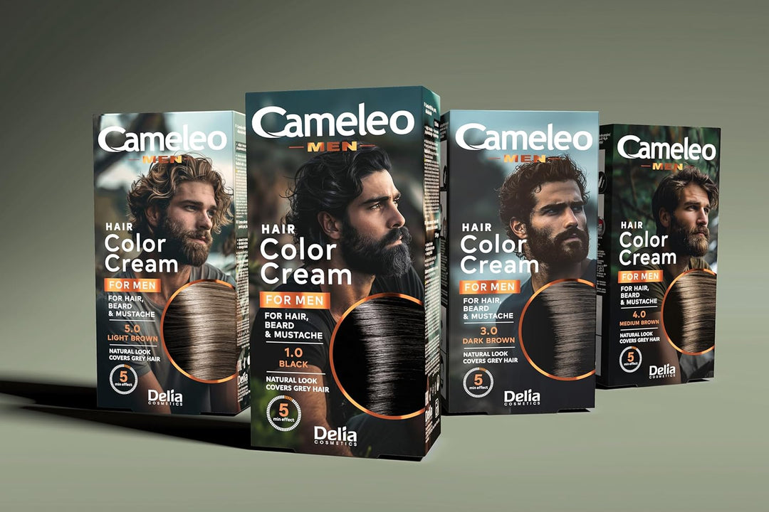 Cameleo für Männer - Permanentes Haarfärbemittel, Haartönung | Dunkelbraune Farbe für Haare, Bart &