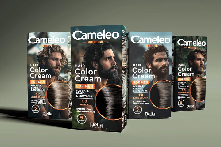 Cameleo für Männer - Permanentes Haarfärbemittel, Haartönung | Dunkelbraune Farbe für Haare, Bart &