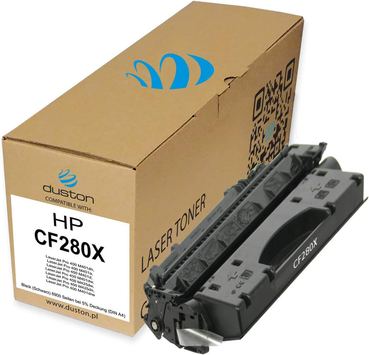 duston CF280X, 80X Schwarz Toner kompatibel mit HP Laserjet Pro 400 M401 Series HP Laserjet Pro 400