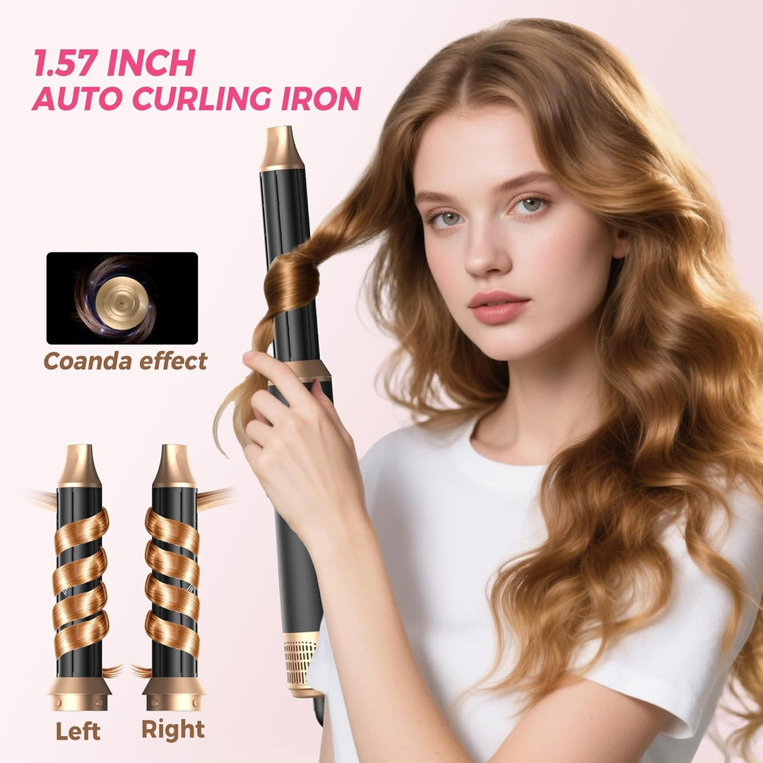 Atopskins 5 in 1 Hairstyler mit Lockenstab mit Luft Links/Rechts, 1000W Airstyler Hair Styler Set mi