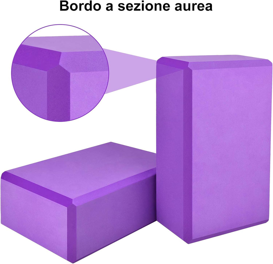 Yoga Klotz Klötze Blöcke 2er Set Yoga Block und Gurt Yoga-blocks Joga Klotz 2er Yoga Brick Gross Jog
