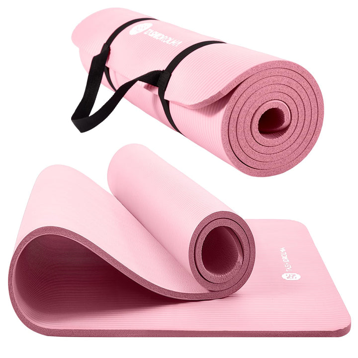 Yoga Matte Dicker, NBR Yogamatte Rutschfest Mit Tragegurt, Für Gymnastikmatte, Fitnessmatte, Sportma