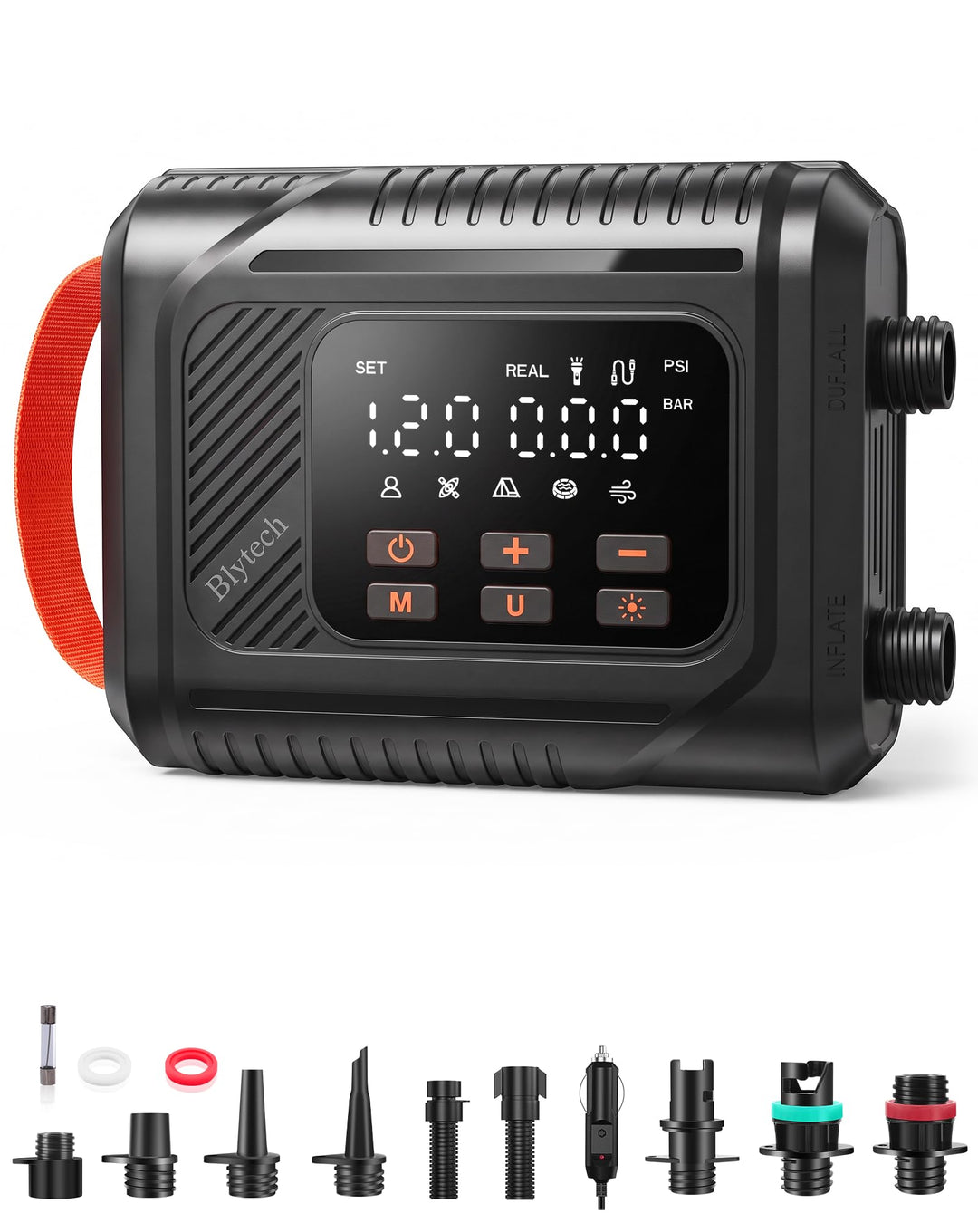 Elektrische SUP Pumpe 20 PSI, mit 12V-DC-Autoanschluss, ohne Akku | Betrieb über 12V-DC-Autosteckdos