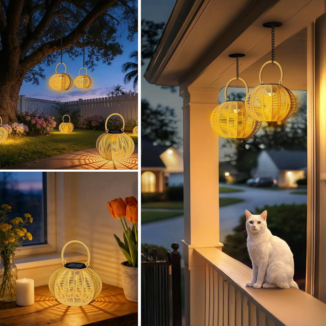 Solarlampen für Aussen Hängend, 1 Stück IP65 Wasserdicht Solarleuchten für Aussen, Geeignet Balkon D